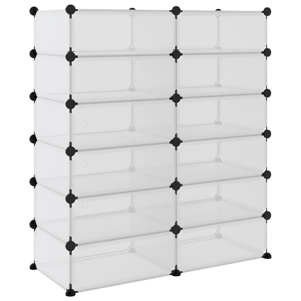 Produktbild för Skohylla transparent 94,5x36,5x106 cm PP