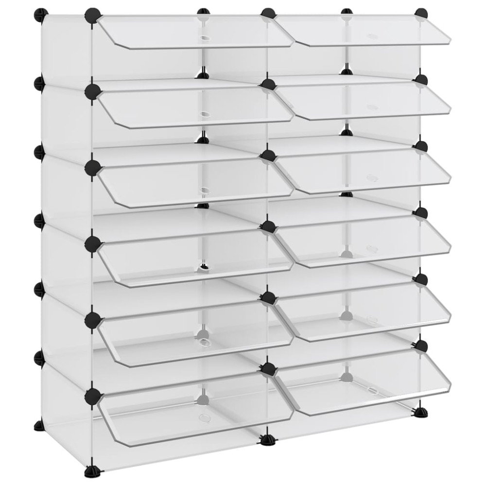 Produktbild för Skohylla transparent 94,5x36,5x106 cm PP