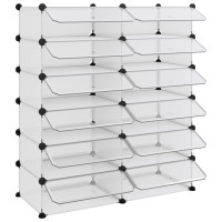 Produktbild för Skohylla transparent 94,5x36,5x106 cm PP