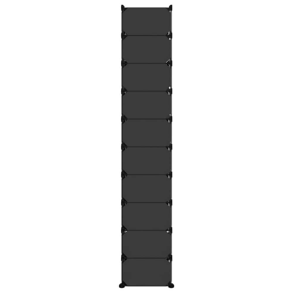 Produktbild för Skohylla svart 44x32x174 cm PP