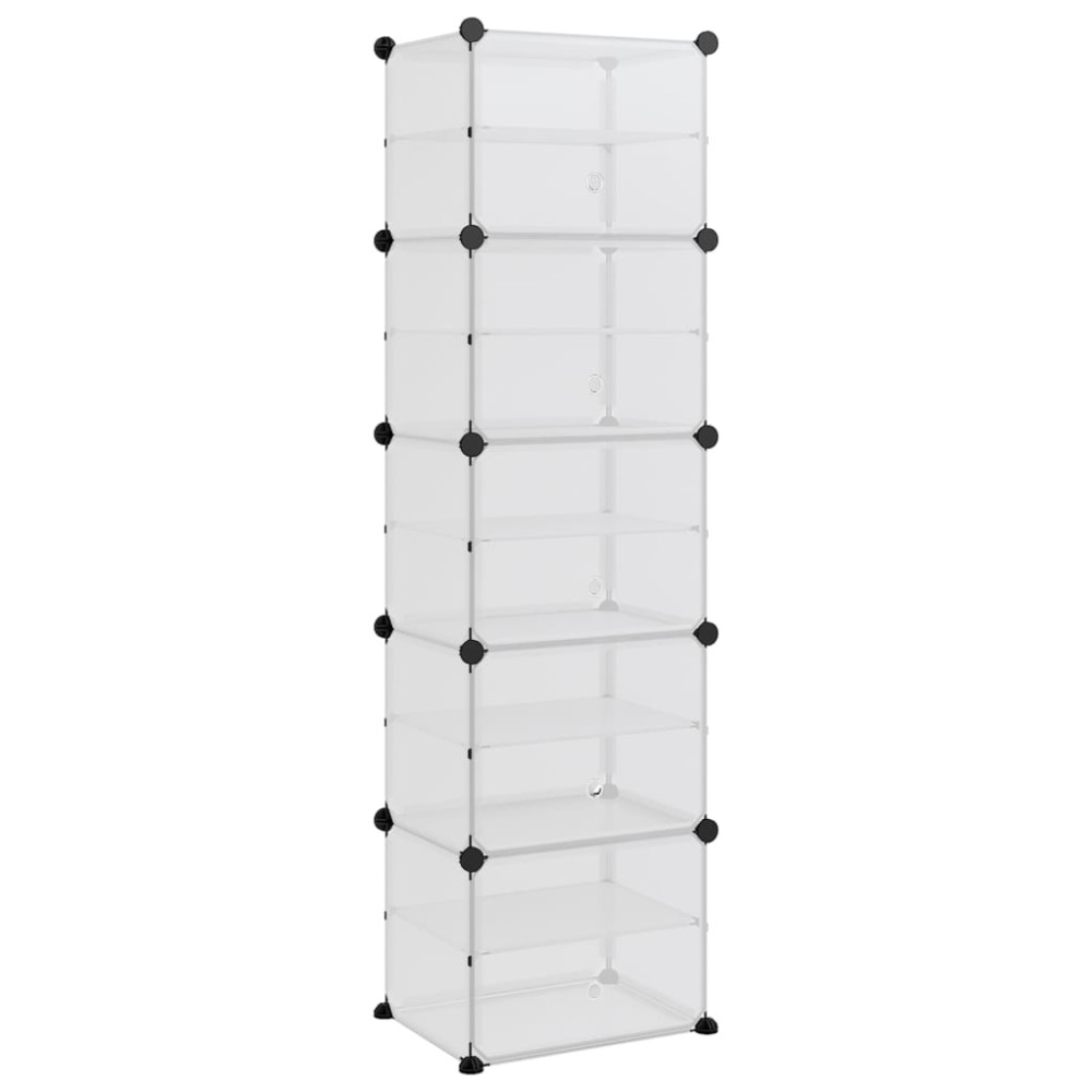 Produktbild för Skohylla transparent 44x31,5x153,5 cm PP