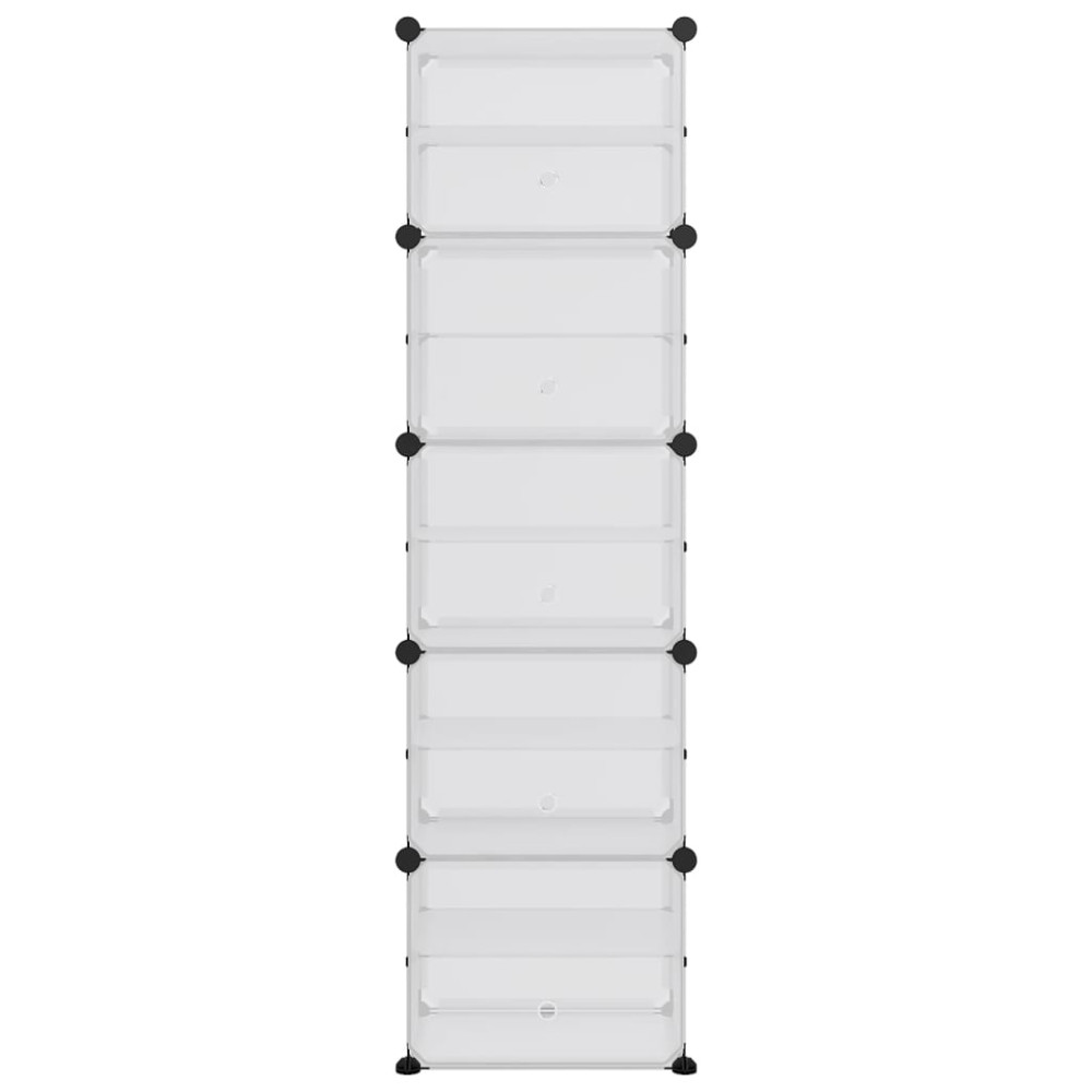 Produktbild för Skohylla transparent 44x31,5x153,5 cm PP