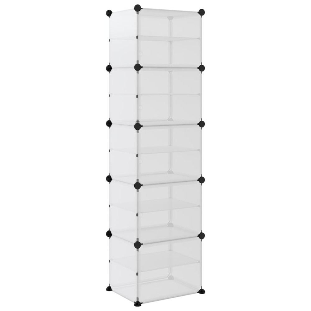 Produktbild för Skohylla transparent 44x31,5x153,5 cm PP