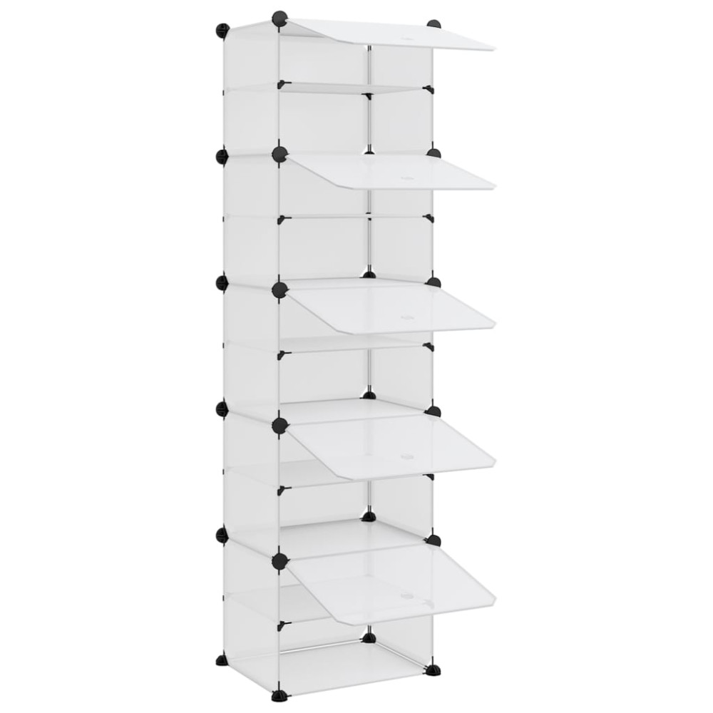 Produktbild för Skohylla transparent 44x31,5x153,5 cm PP