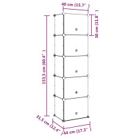 Produktbild för Skohylla transparent 44x31,5x153,5 cm PP