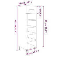 Produktbild för Skoskåp betonggrå 30x35x105 cm konstruerat trä