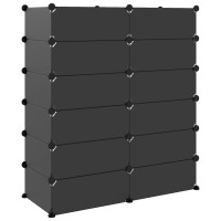 Produktbild för Skohylla svart 94,5x36,5x106 cm PP