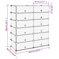Produktbild för Skohylla svart 94,5x36,5x106 cm PP