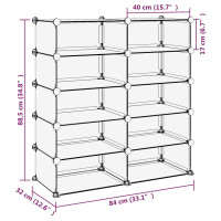 Produktbild för Skohylla transparent 84x32x88,5 cm PP