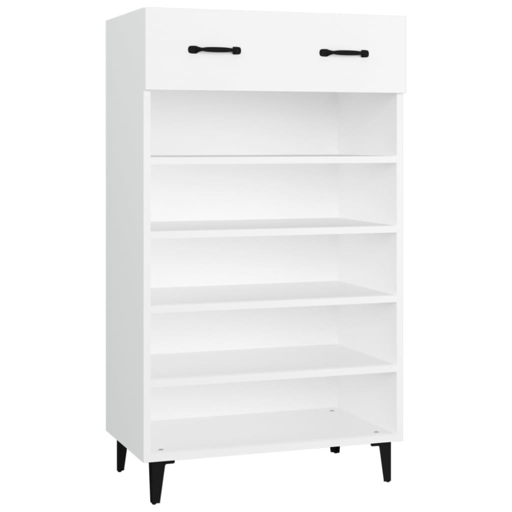 Produktbild för Skoskåp vit 60x35x105 cm konstruerat trä