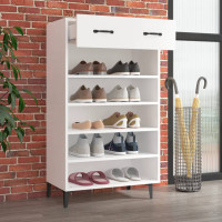 Produktbild för Skoskåp vit 60x35x105 cm konstruerat trä