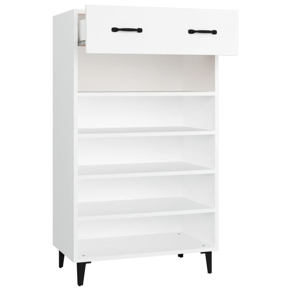 Produktbild för Skoskåp vit 60x35x105 cm konstruerat trä