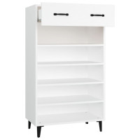 Produktbild för Skoskåp vit 60x35x105 cm konstruerat trä