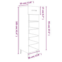 Produktbild för Skohylla vit 30x35x105 cm konstruerat trä