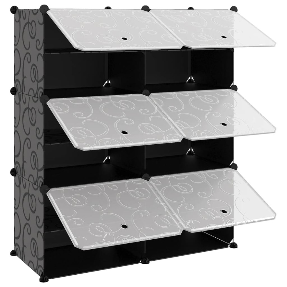 Produktbild för Skohylla svart 84,5x31x93,5 cm PP
