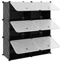 Produktbild för Skohylla svart 84,5x31x93,5 cm PP