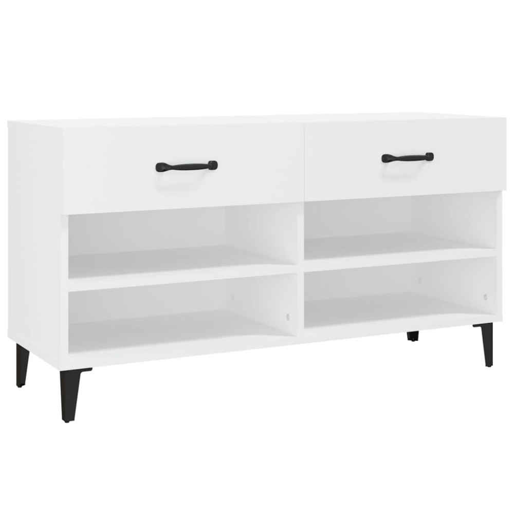 Produktbild för Skoskåp vit 102x35x55 cm konstruerat trä