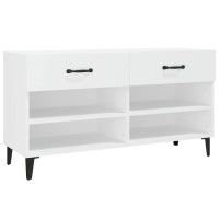 Produktbild för Skoskåp vit 102x35x55 cm konstruerat trä