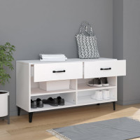 Produktbild för Skoskåp vit 102x35x55 cm konstruerat trä