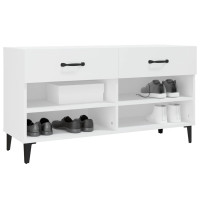 Produktbild för Skoskåp vit 102x35x55 cm konstruerat trä