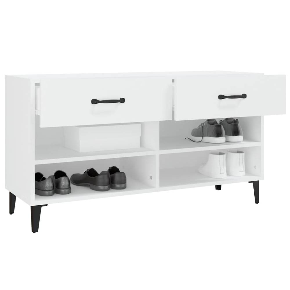 Produktbild för Skoskåp vit 102x35x55 cm konstruerat trä
