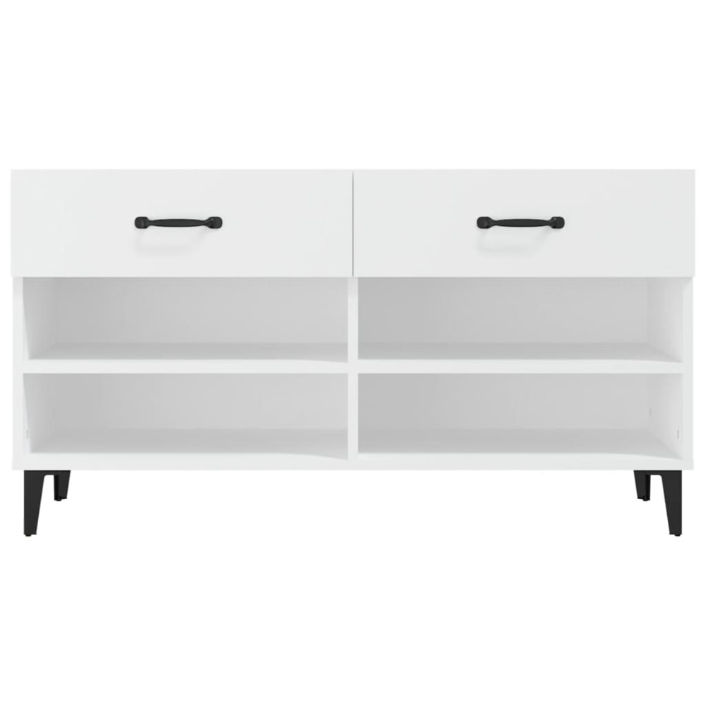 Produktbild för Skoskåp vit 102x35x55 cm konstruerat trä