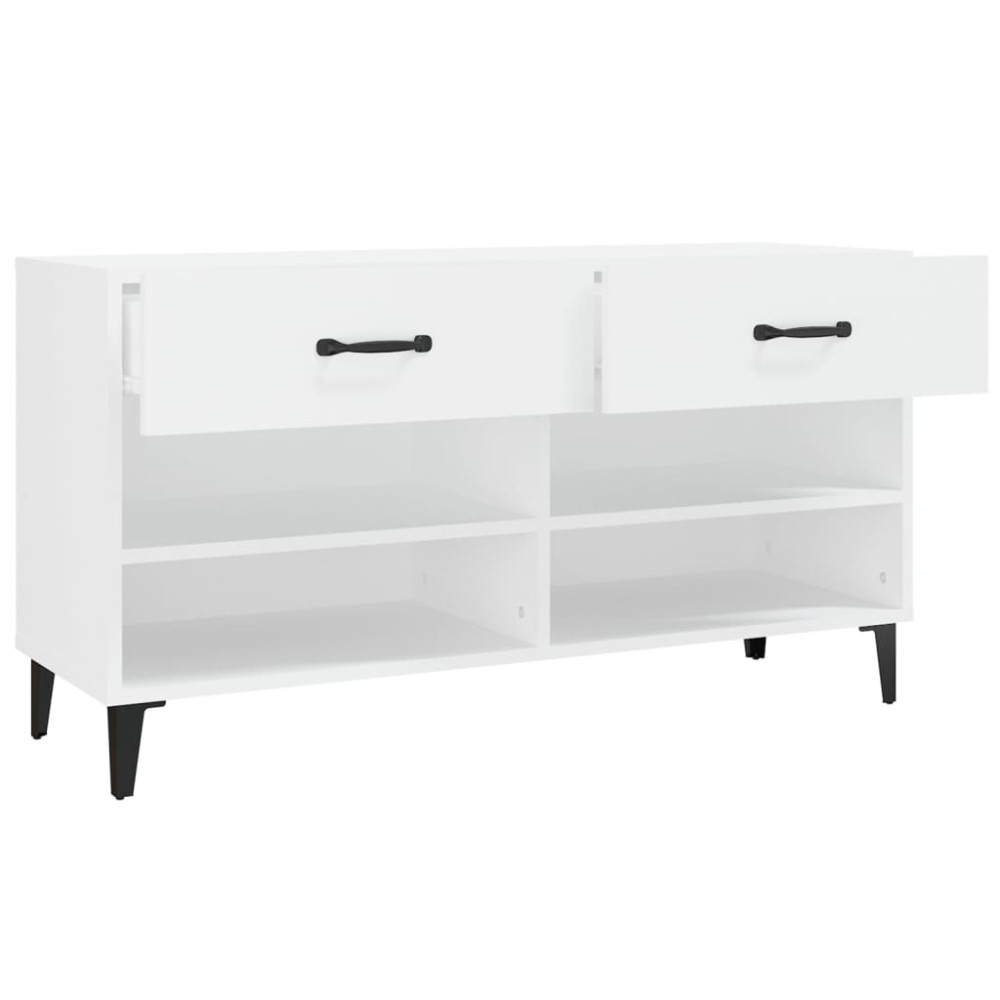 Produktbild för Skoskåp vit 102x35x55 cm konstruerat trä