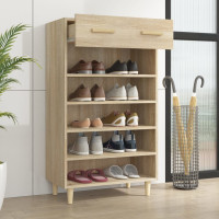 Produktbild för Skoskåp sonoma-ek 60x35x105 cm konstruerat trä