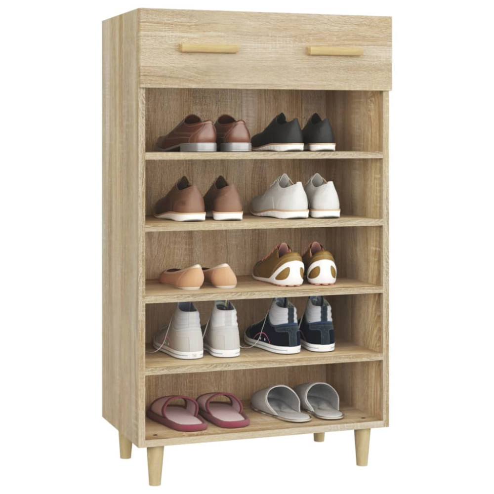 Produktbild för Skoskåp sonoma-ek 60x35x105 cm konstruerat trä