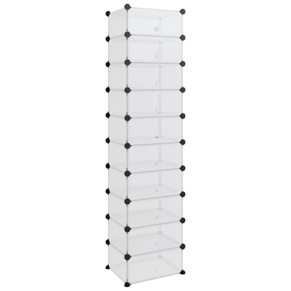Produktbild för Skohylla transparent 44x32x174 cm PP