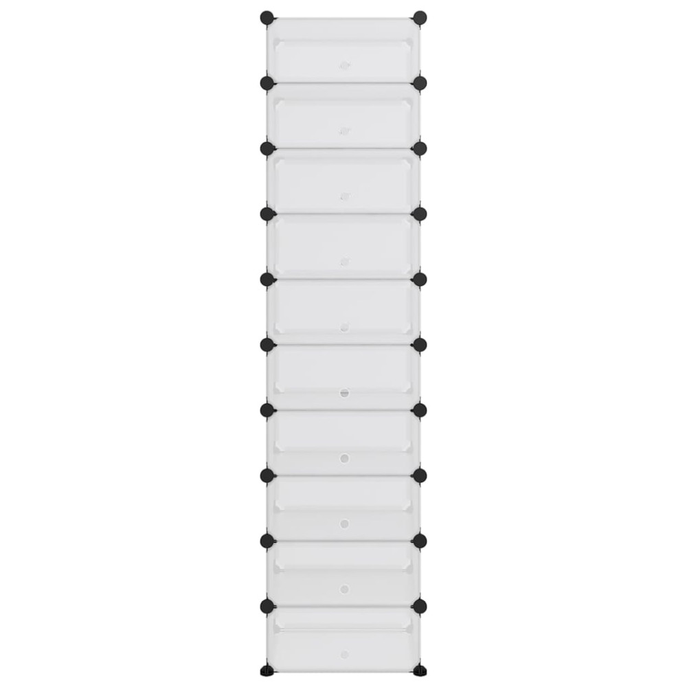 Produktbild för Skohylla transparent 44x32x174 cm PP