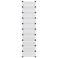 Produktbild för Skohylla transparent 44x32x174 cm PP