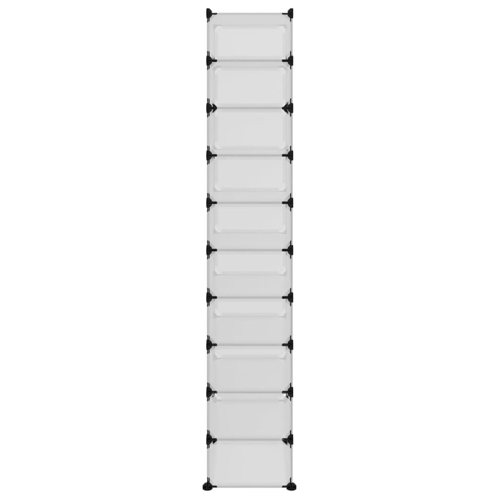 Produktbild för Skohylla transparent 44x32x174 cm PP