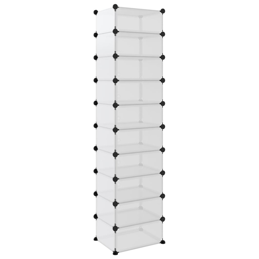 Produktbild för Skohylla transparent 44x32x174 cm PP