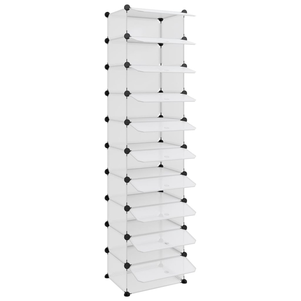 Produktbild för Skohylla transparent 44x32x174 cm PP