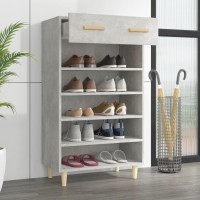 Produktbild för Skoskåp betonggrå 60x35x105 cm konstruerat trä