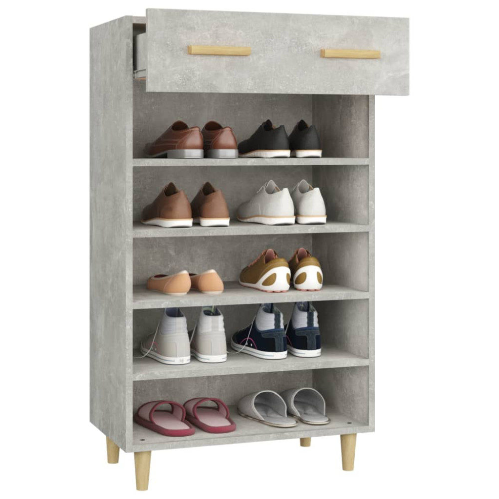 Produktbild för Skoskåp betonggrå 60x35x105 cm konstruerat trä
