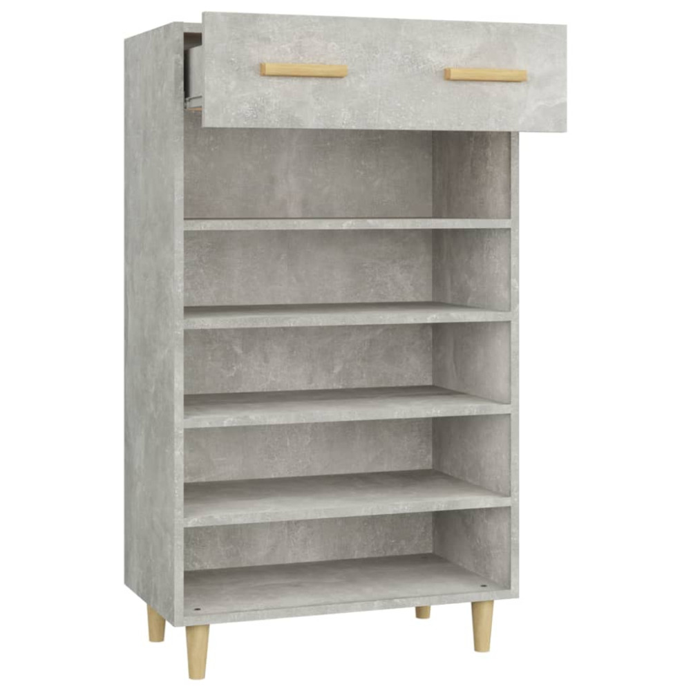 Produktbild för Skoskåp betonggrå 60x35x105 cm konstruerat trä