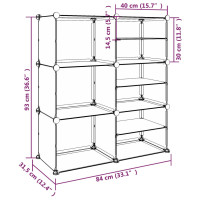 Produktbild för Skohylla transparent 84x31,5x93 cm PP