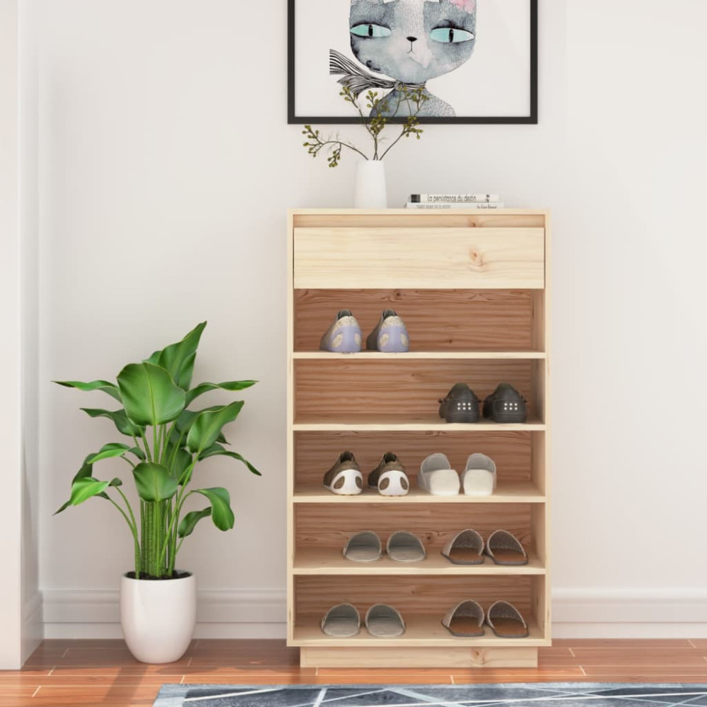 Produktbild för Skoskåp 60x34x105 cm massiv furu