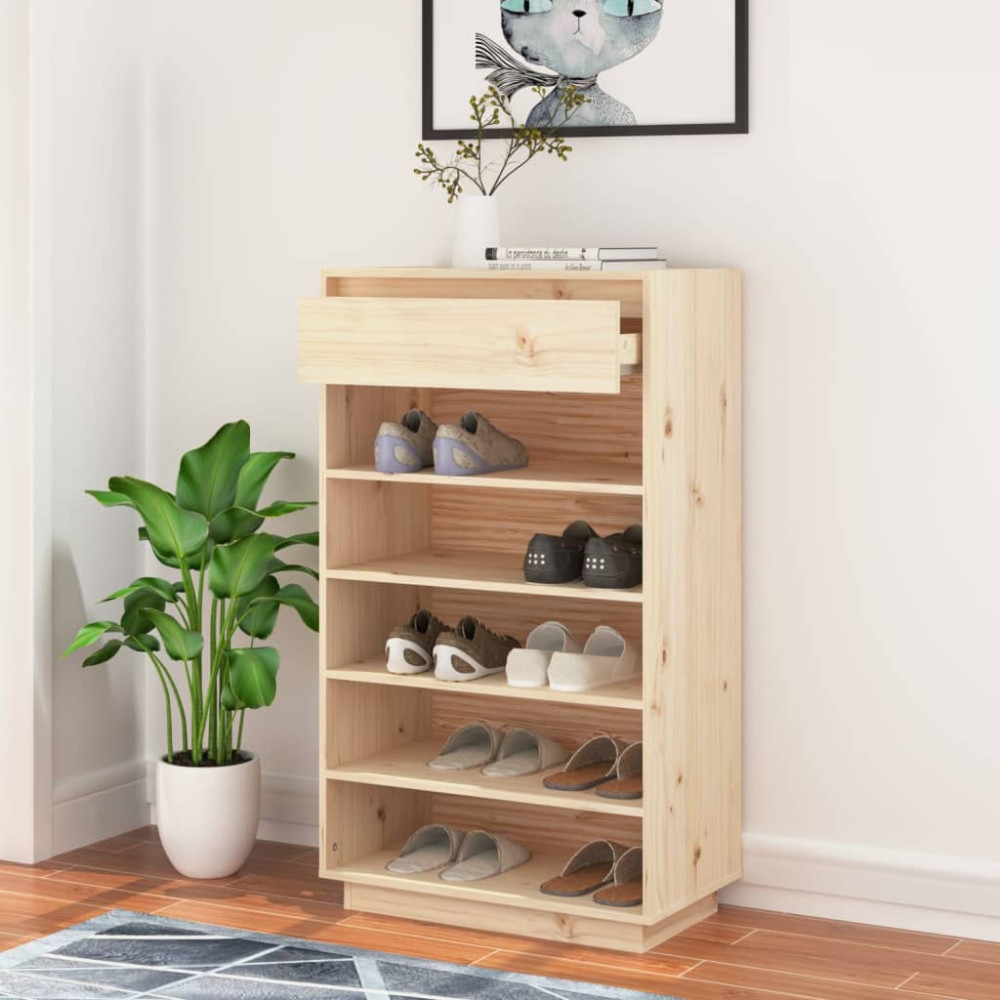 Produktbild för Skoskåp 60x34x105 cm massiv furu
