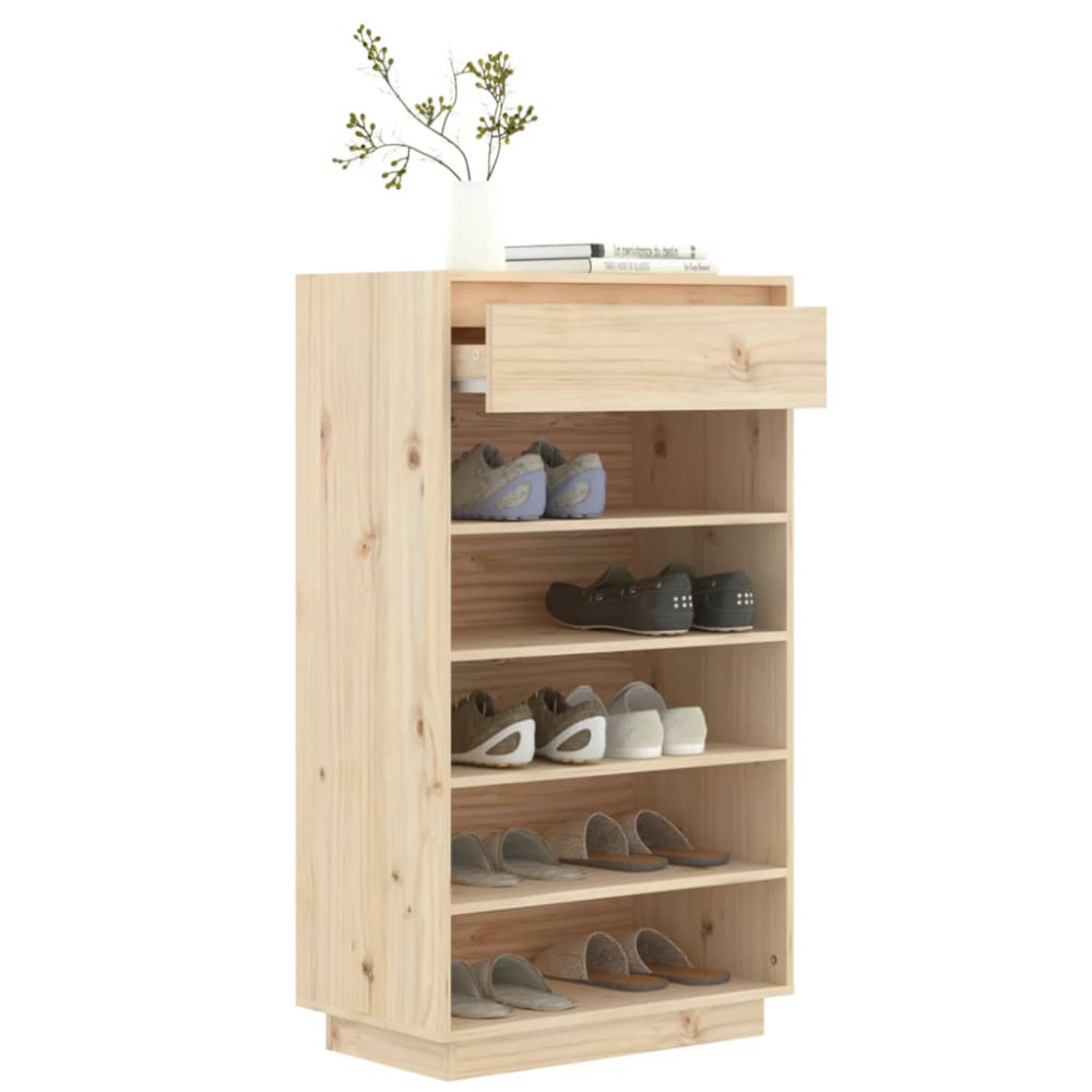Produktbild för Skoskåp 60x34x105 cm massiv furu