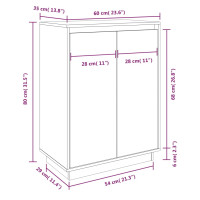 Produktbild för Skoskåp 60x35x80 cm massiv furu