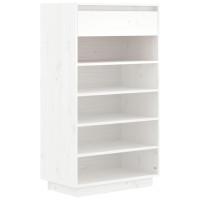 Produktbild för Skoskåp vit 60x34x105 cm massiv furu