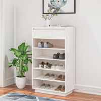 Produktbild för Skoskåp vit 60x34x105 cm massiv furu