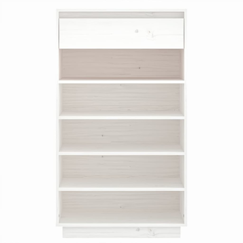 Produktbild för Skoskåp vit 60x34x105 cm massiv furu