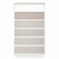 Produktbild för Skoskåp vit 60x34x105 cm massiv furu