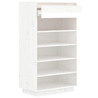 Produktbild för Skoskåp vit 60x34x105 cm massiv furu