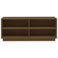 Produktbild för Skoskåp honungsbrun 110x34x45 cm massiv furu