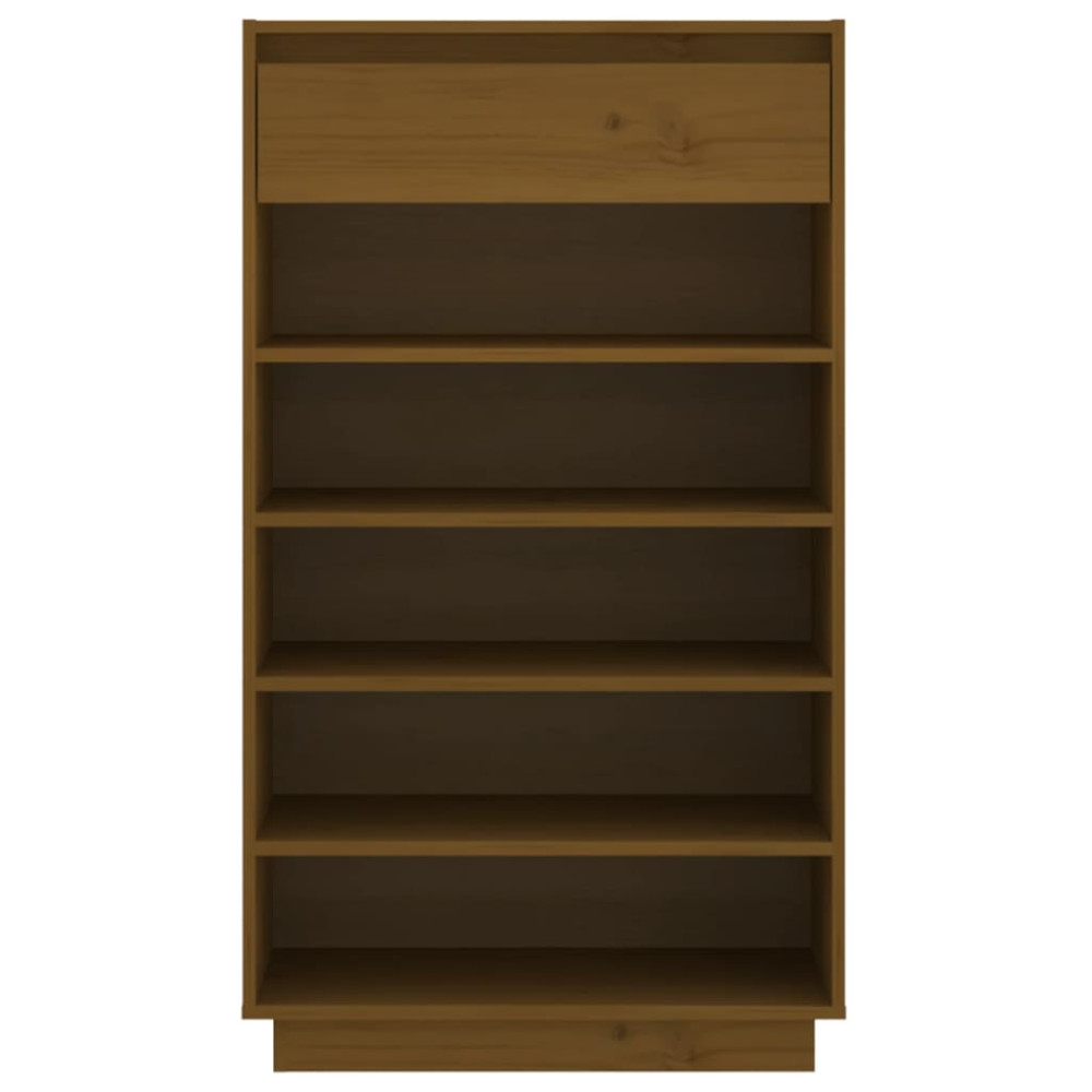 Produktbild för Skoskåp honungsbrun 60x34x105 cm massiv furu